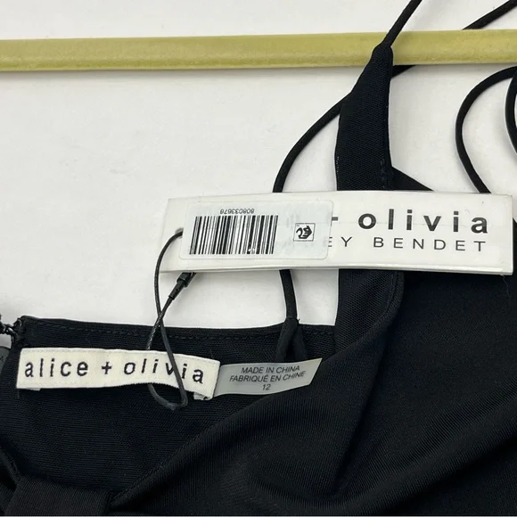 Alice +‎ Olivia Womens Black Havana Cutout Mini Dress Size 12 Vacation NEW